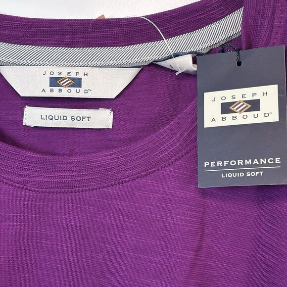 Joseph Abboud Purple Liquid Soft T-shirt Size L lightweight short sleeve casual - Picture 3 of 13